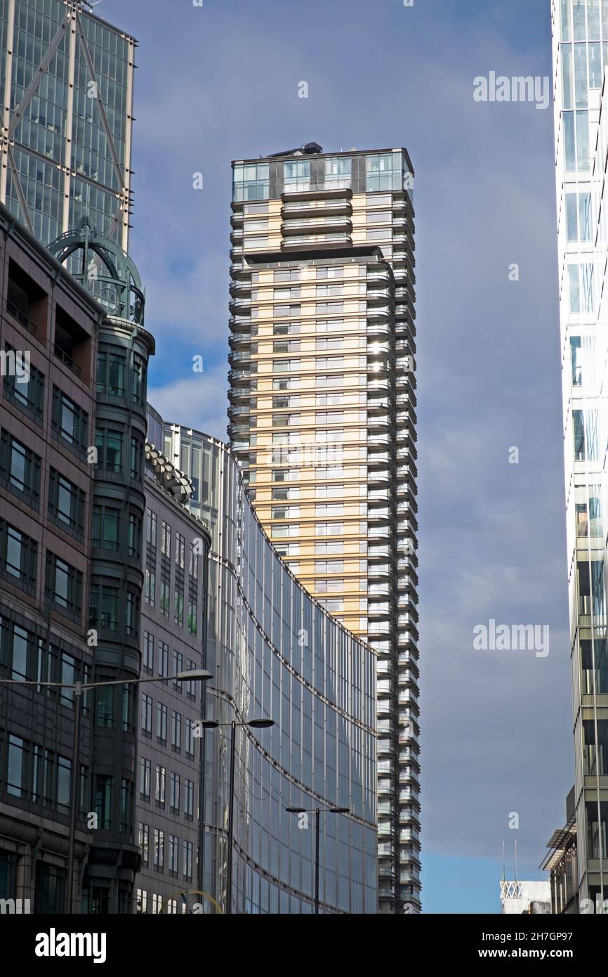 Torre principale alto edificio residenziale torre sulla strada di culto Norton Folgate Shoreditch a Londra Est EC2 Regno Unito KATHY DEWITT Foto Stock
