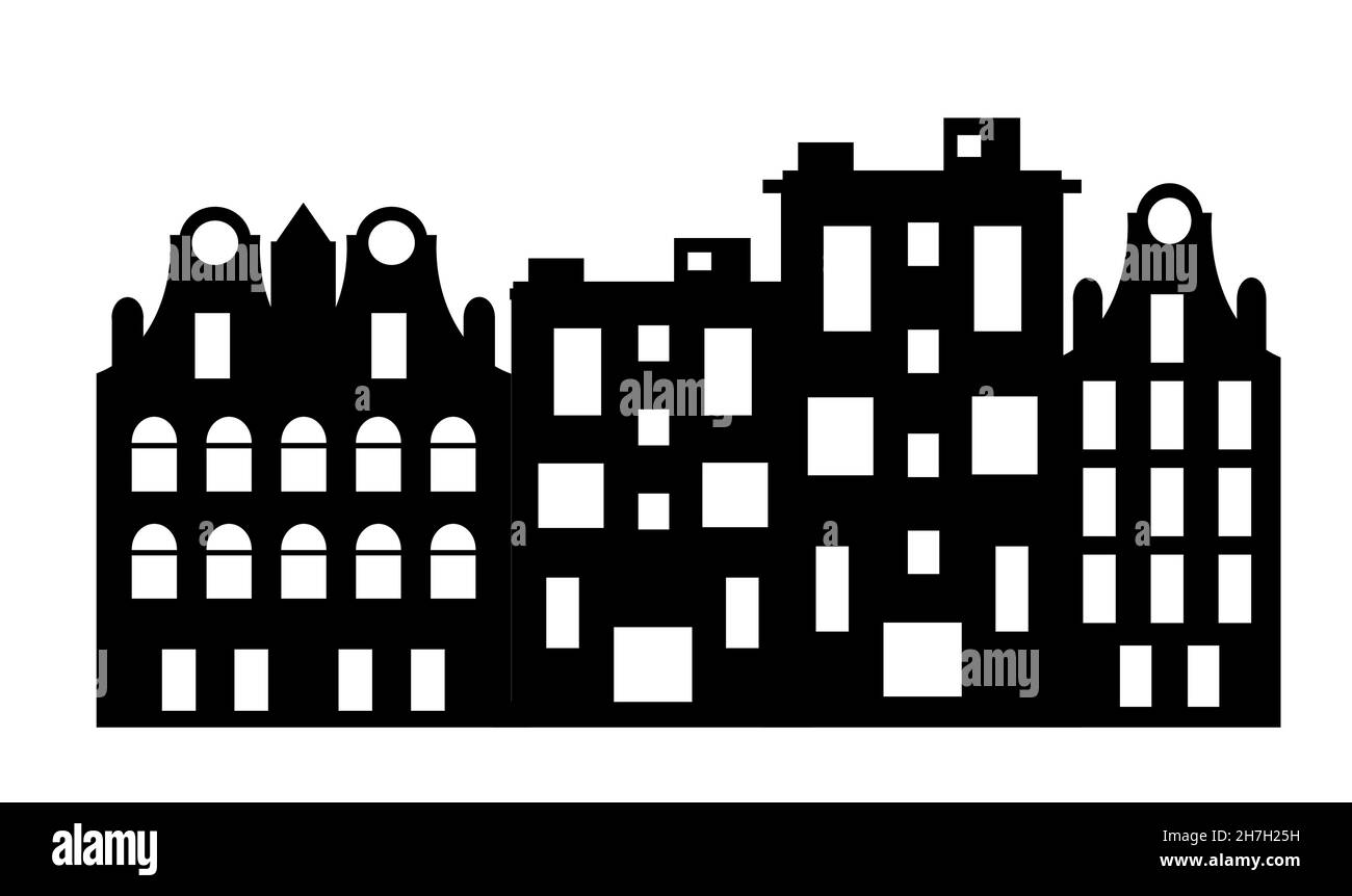Silhouette di città skyline paesaggio città sfondo paesaggio Illustrazione Vettoriale