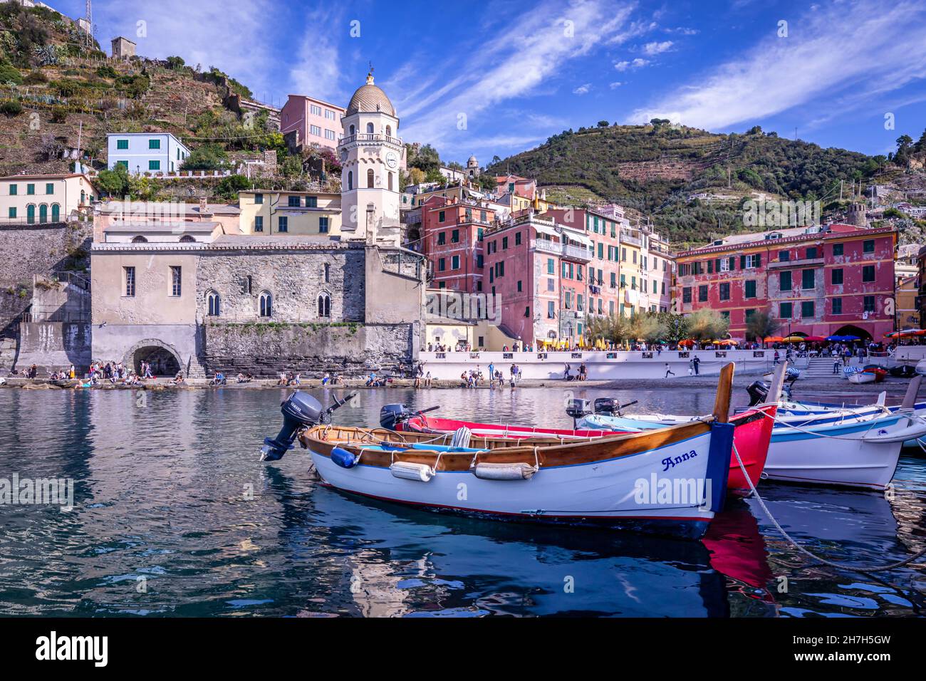Vernazza, Cinque Terre Liguria, Italia Foto Stock
