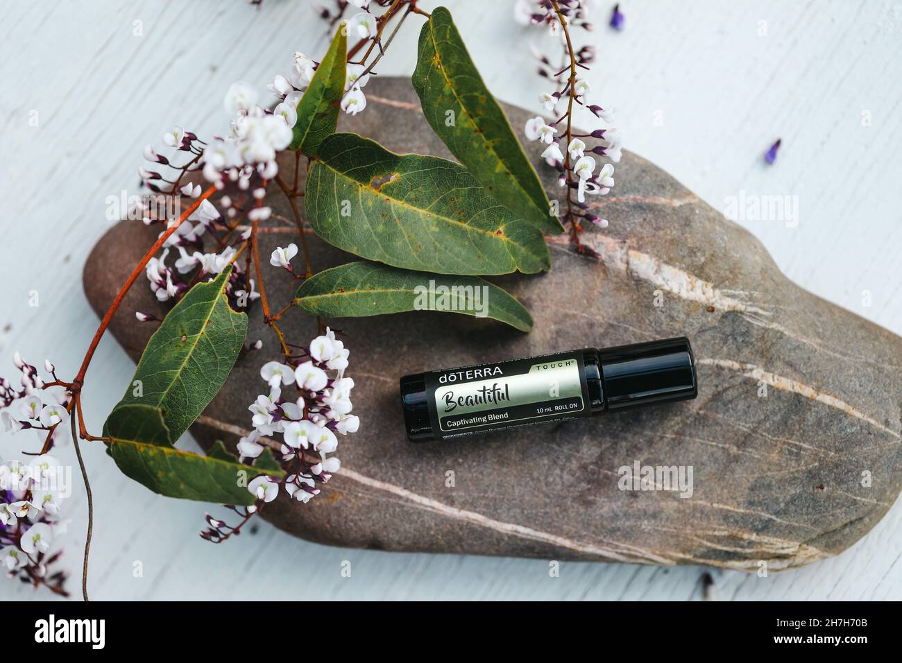 PYRAMID HILL, AUSTRALIA - 10 agosto 2021: Immagine editoriale illustrativa di Doterra Essential o Foto Stock