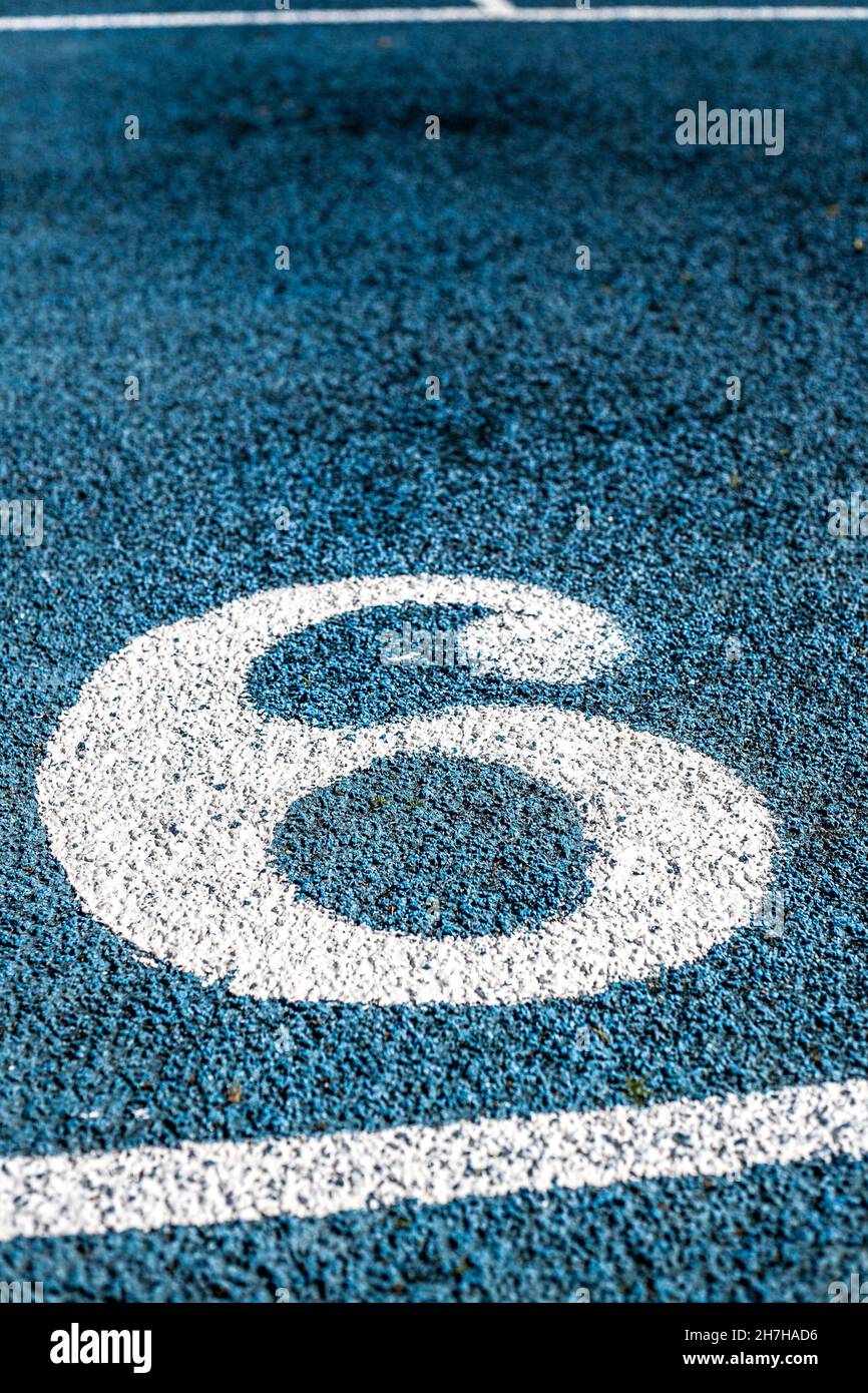 Corsia sei sul campo pista Foto Stock