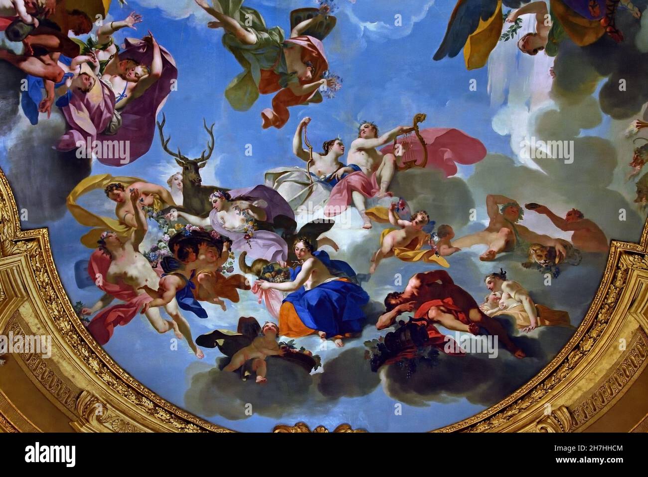 Affresco del soffitto dell'Armeria reale di Torino - Armeria reale Torino Palazzo reale - Palazzo reale di Torino, Italia Foto Stock