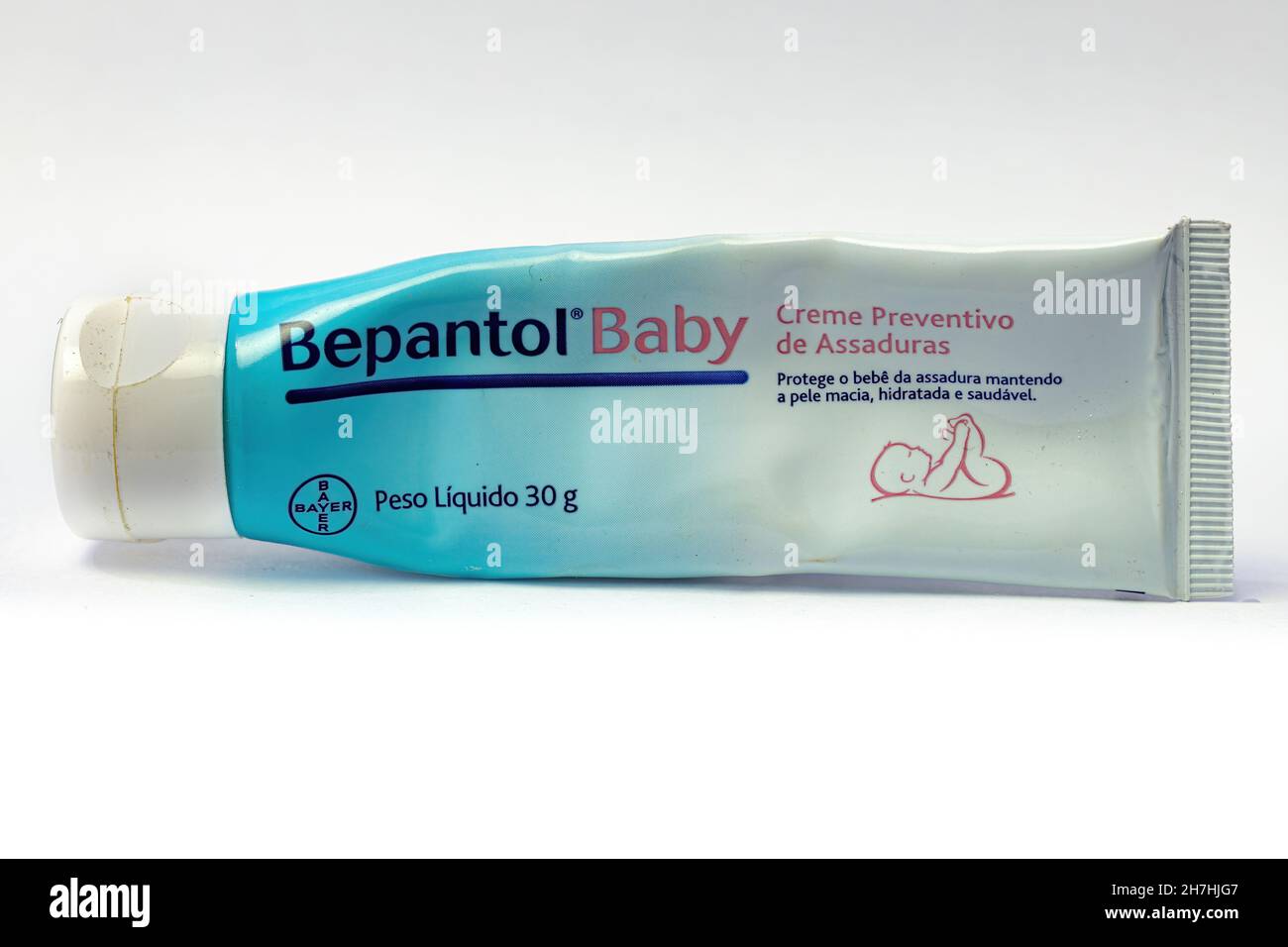 Cassilandia, Mato Grosso do sul, Brasile - 11 20 2021: Bepantol baby pannolino rash crema preventiva tubo in portoghese Foto Stock