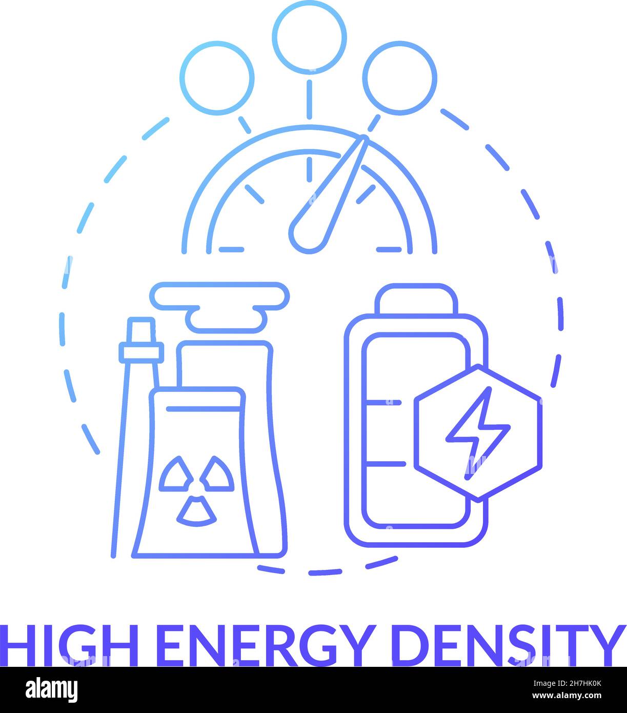Icona del concetto di gradiente blu ad alta densità di energia Illustrazione Vettoriale