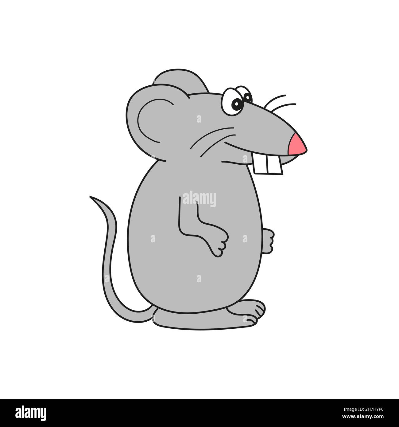 Semplice icona cartoon. Illustrazione vettoriale di un ratto carino, mouse su bianco Immagine e Vettoriale - Alamy