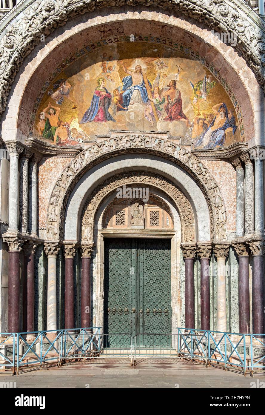 Portale occidentale, Basilica di San Marco, Piazza San Marco, Venezia, Italia Foto Stock