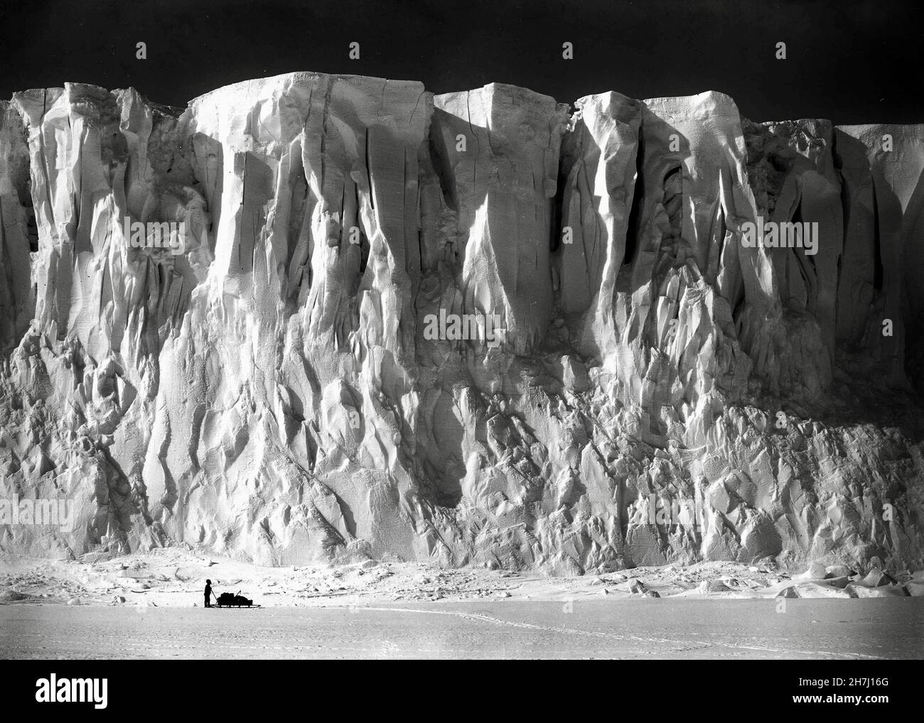 Barne Glacier - Herbert Ponting Polar Photography - circa 1910 Foto Stock