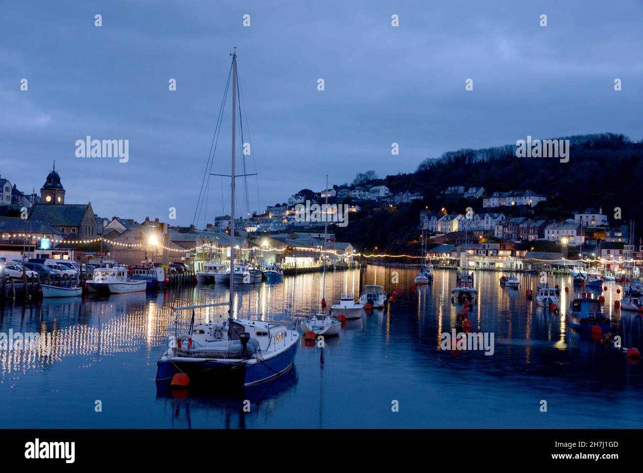 Looe città in cornovaglia Foto Stock