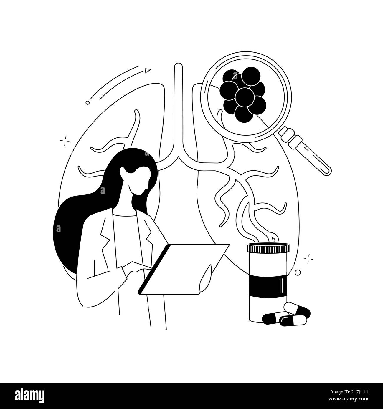 Illustrazione vettoriale astratta della malattia polmonare ostruttiva cronica. Illustrazione Vettoriale