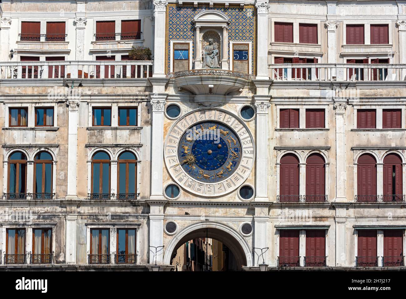 Torre dell'Orologio di San Marco, Piazza San Marco, Venezia, Italia Foto Stock