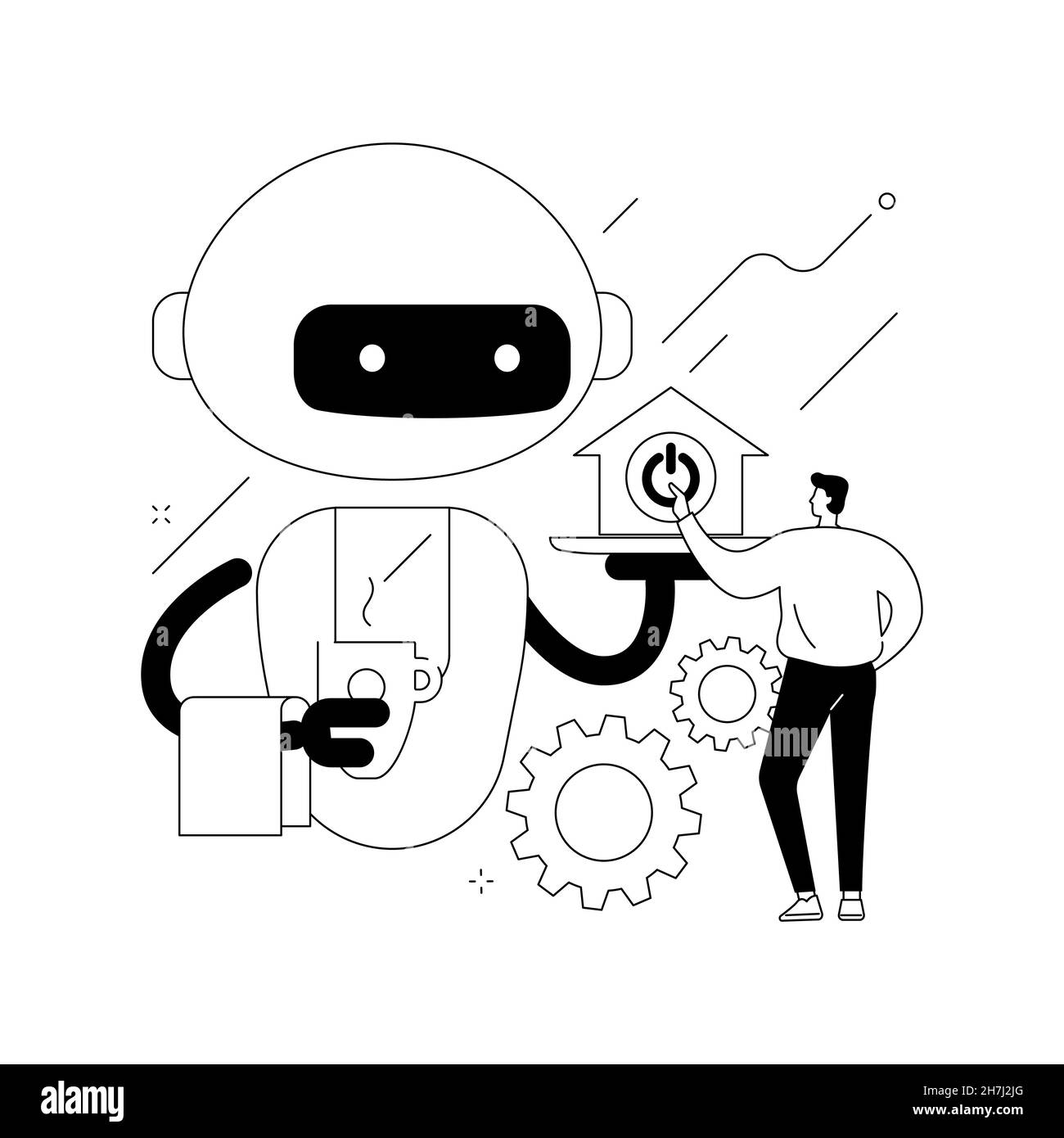 Home robot tecnologia astratta concetto di illustrazione vettoriale. Illustrazione Vettoriale