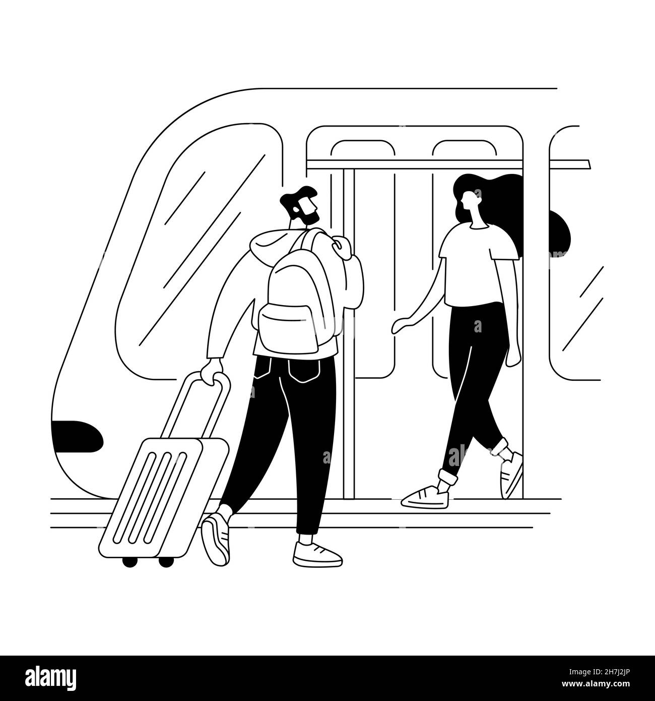 Illustrazione vettoriale del concetto astratto di trasporto urbano. Illustrazione Vettoriale