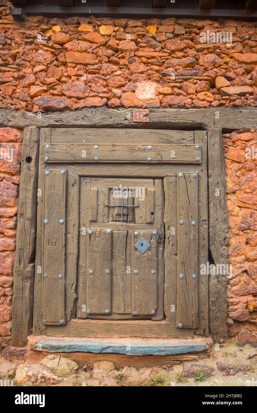 Porta in legno. Foto Stock
