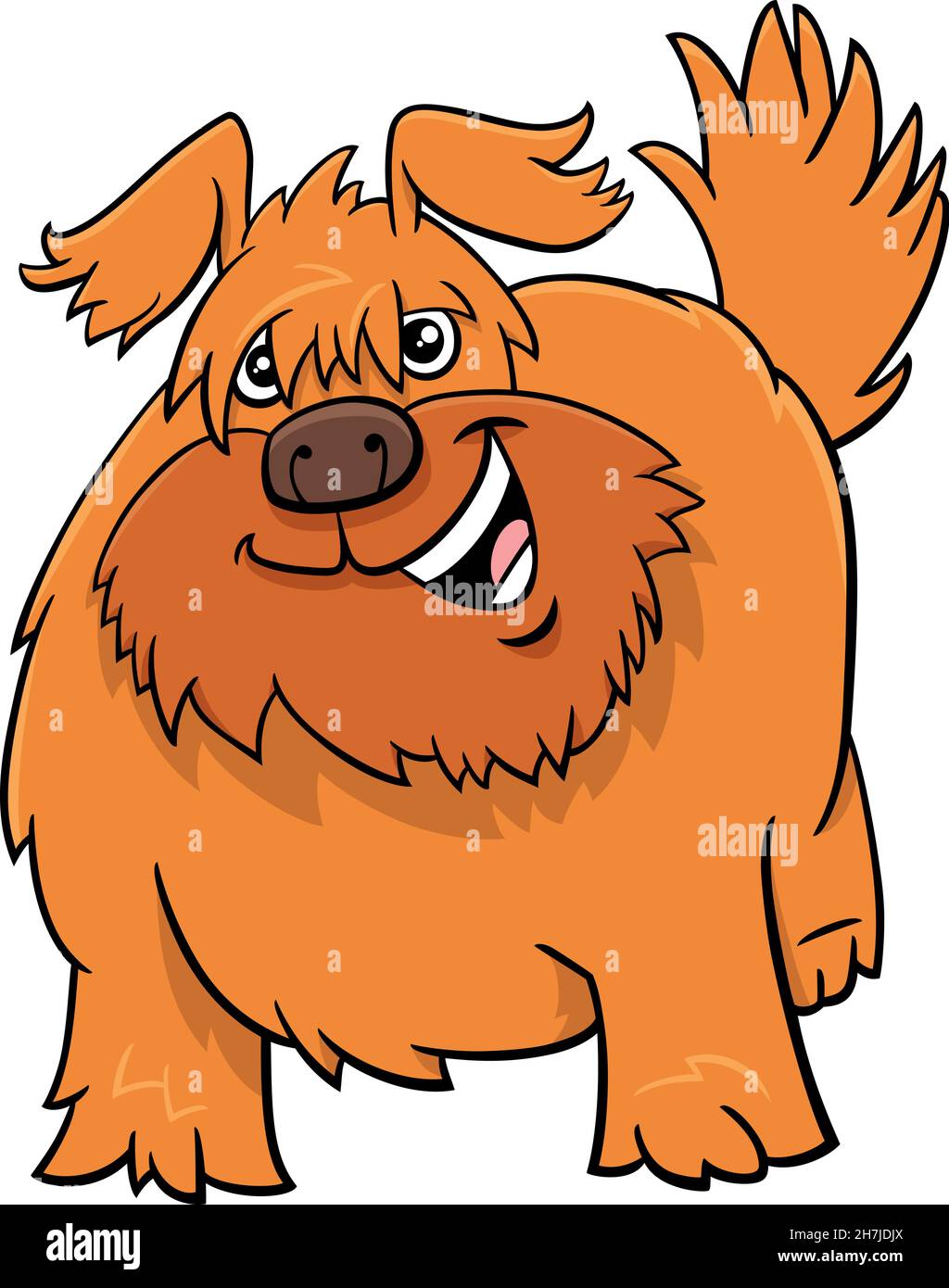 Illustrazione di cartone animato di divertente personaggio animale fumetto del cane shaggy Illustrazione Vettoriale