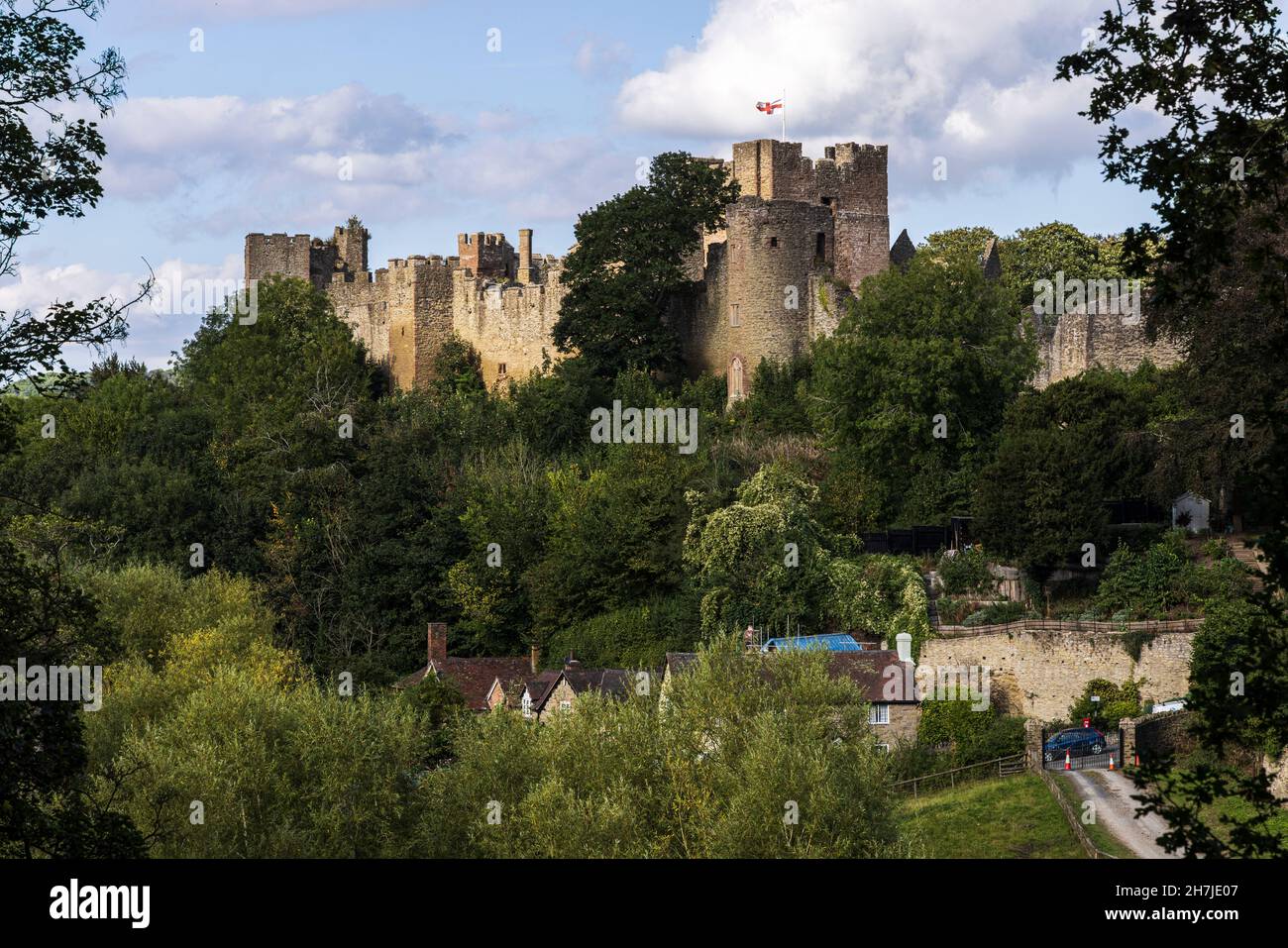 Castello di Ludlow a Ludlow, Shropshire, Inghilterra, Regno Unito Foto Stock