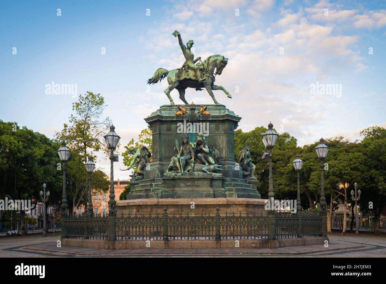 Rio de Janeiro, Brasile - 26 ottobre 2021: Statua di Dom Pedro i, in piazza Tiradentes nel centro della città di Rio de Janeiro. Foto Stock