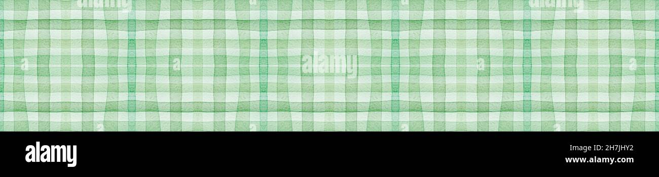 Controllo Gingham verde. Acquerello picnic Flannel. Foto Stock