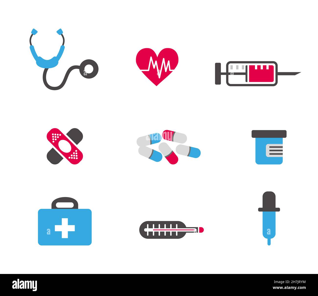 Vector set di icone mediche Illustrazione Vettoriale