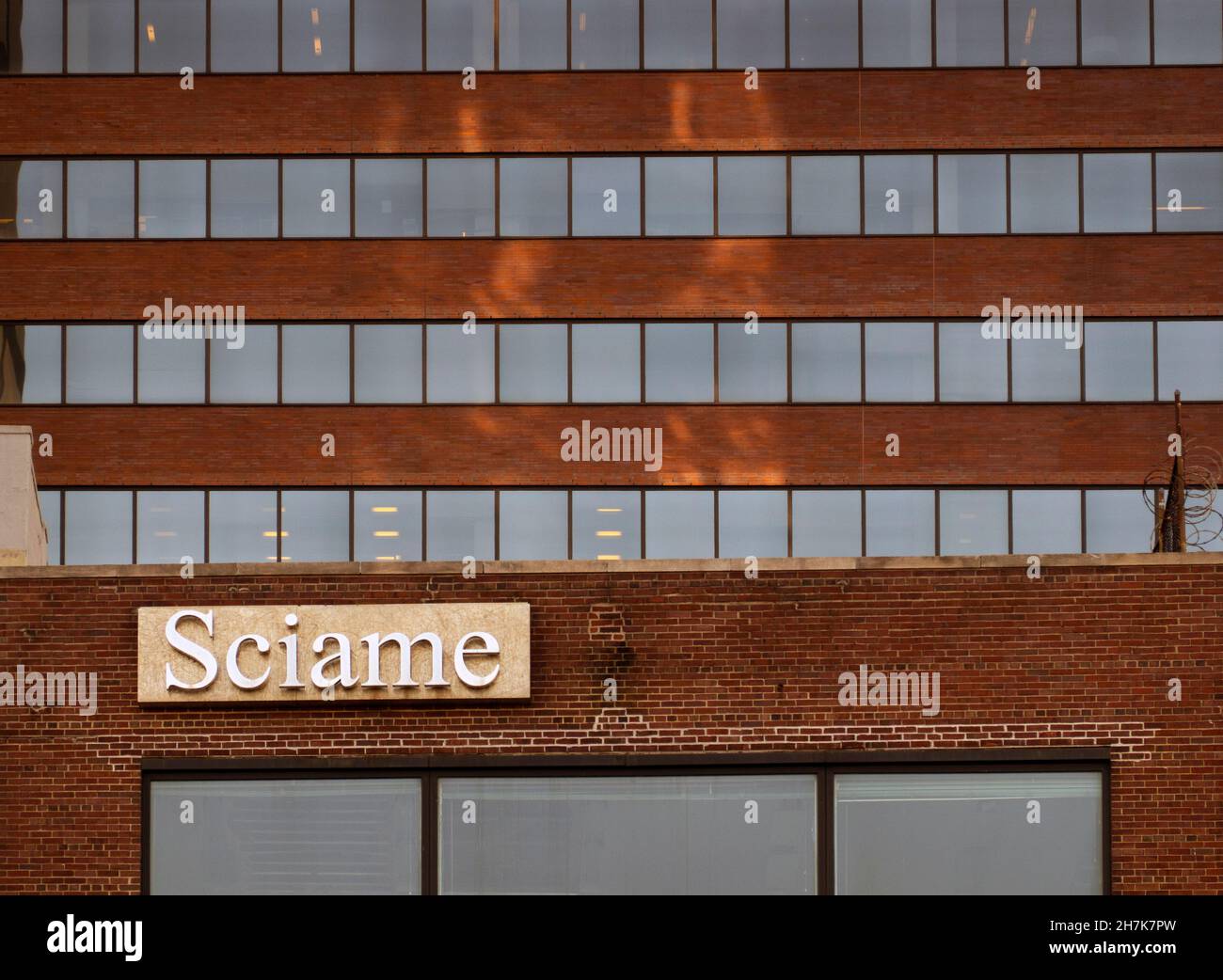 Sciame costruzione società edificio su Wall Street Manhattan NYC Foto Stock
