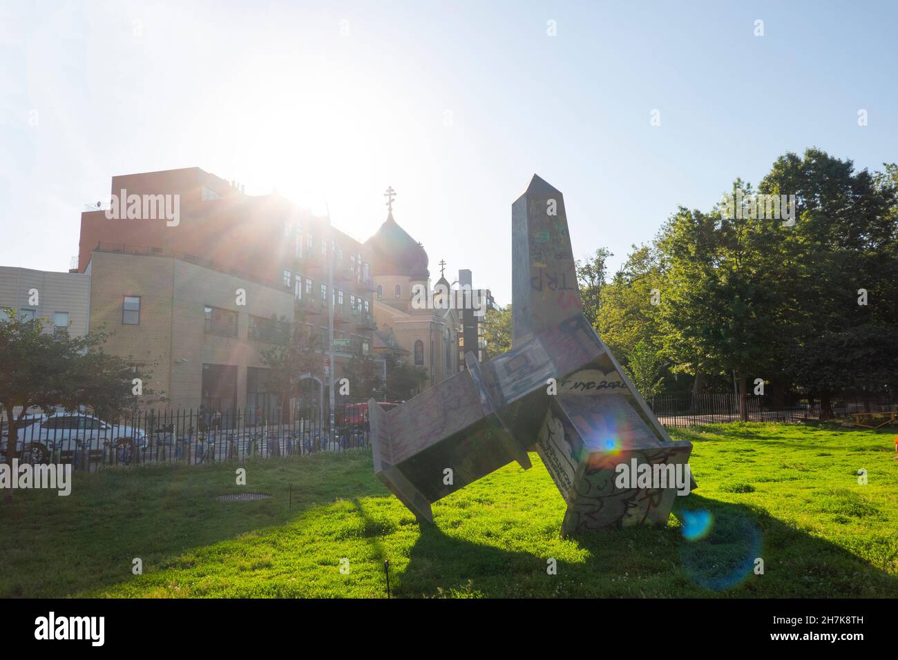 McCarren Park nel quartiere Greenpoint e Williamsburg di Brooklyn, New York Foto Stock