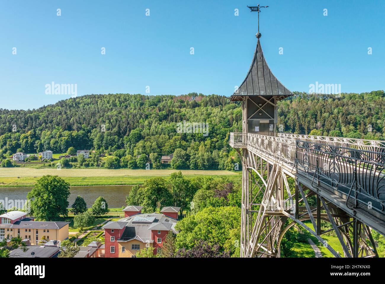 Ascensore Art Nouveau a Bad Schandau, Sassonia, Germania | Ascensore Art Nouveau a Bad Schandau, Sassonia, Germania Foto Stock