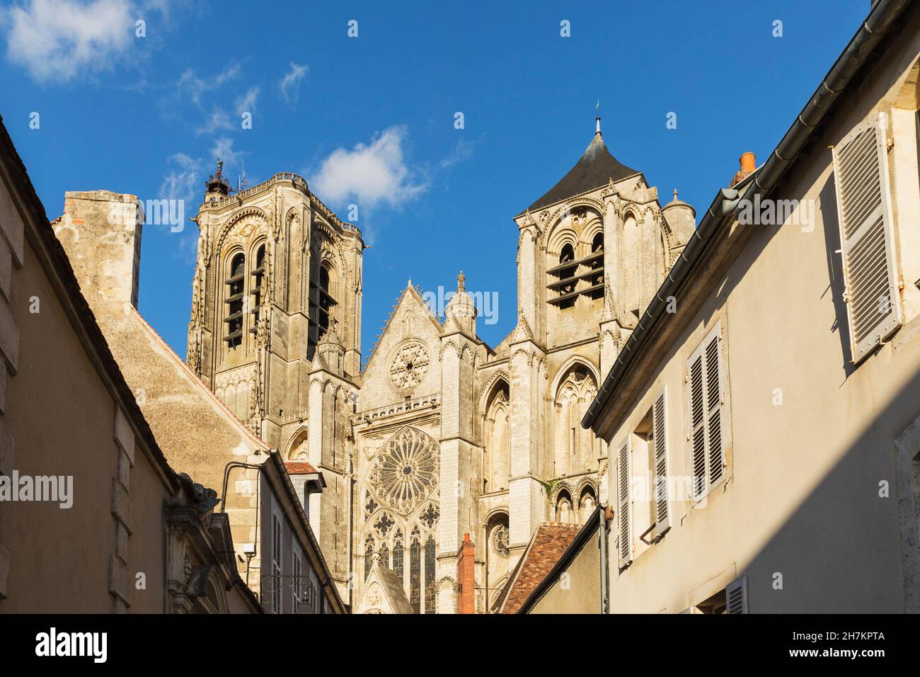 Francia, Cher, Bourges, facciata della Cattedrale di Bourges Foto Stock