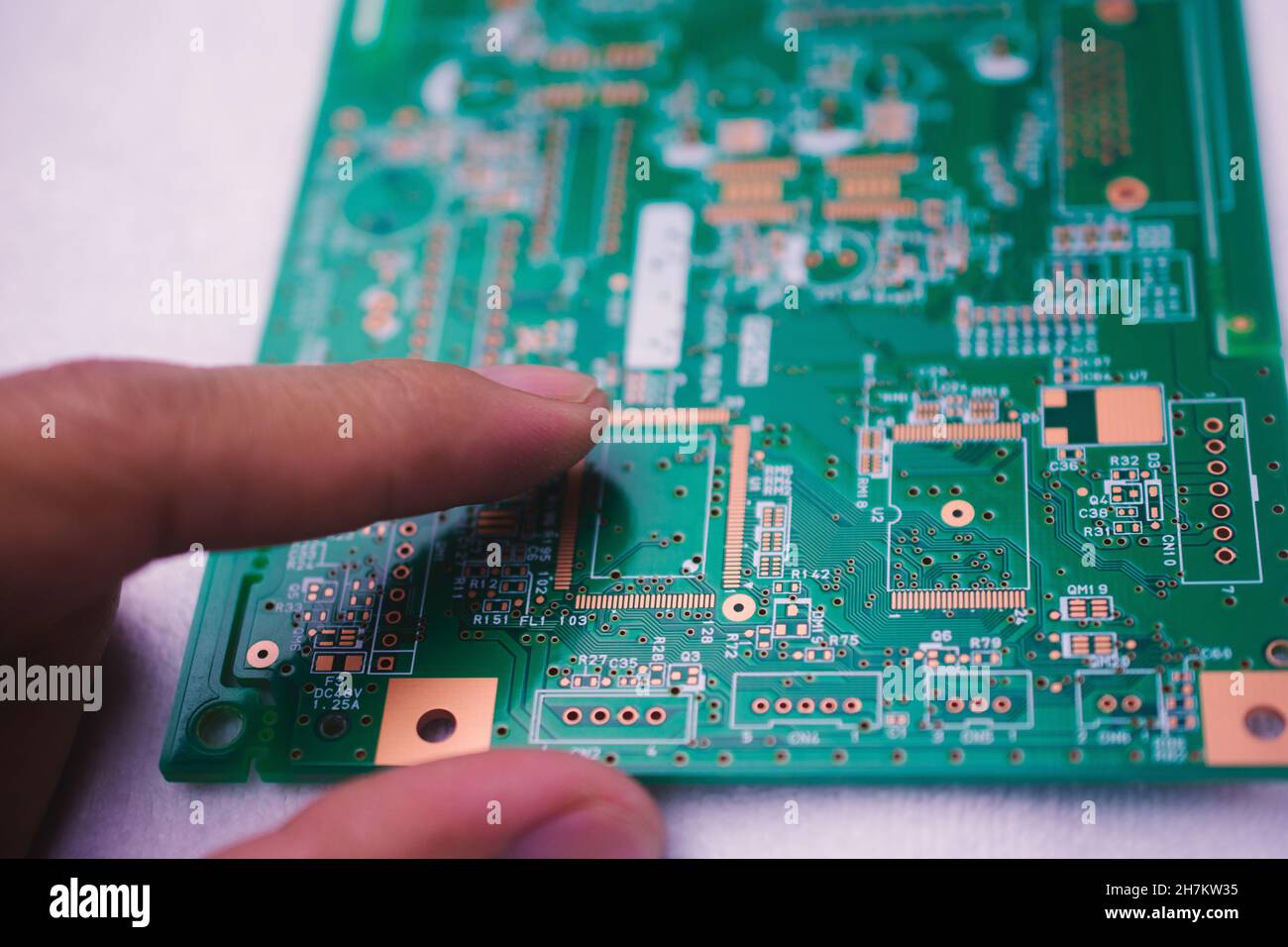 Tecnologia di sfondo della scheda a circuiti stampati Foto Stock