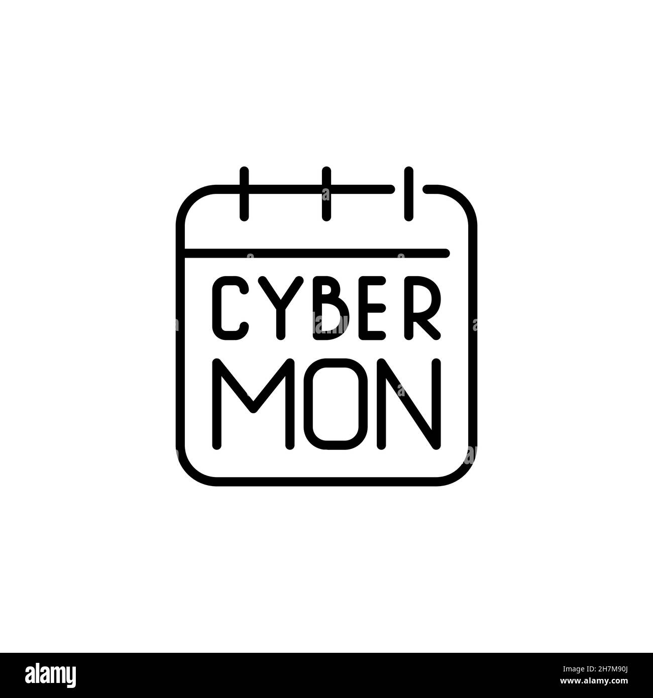 Icona della promozione Cyber Monday. Data in un calendario flip. Pixel Perfect, tratto modificabile Illustrazione Vettoriale