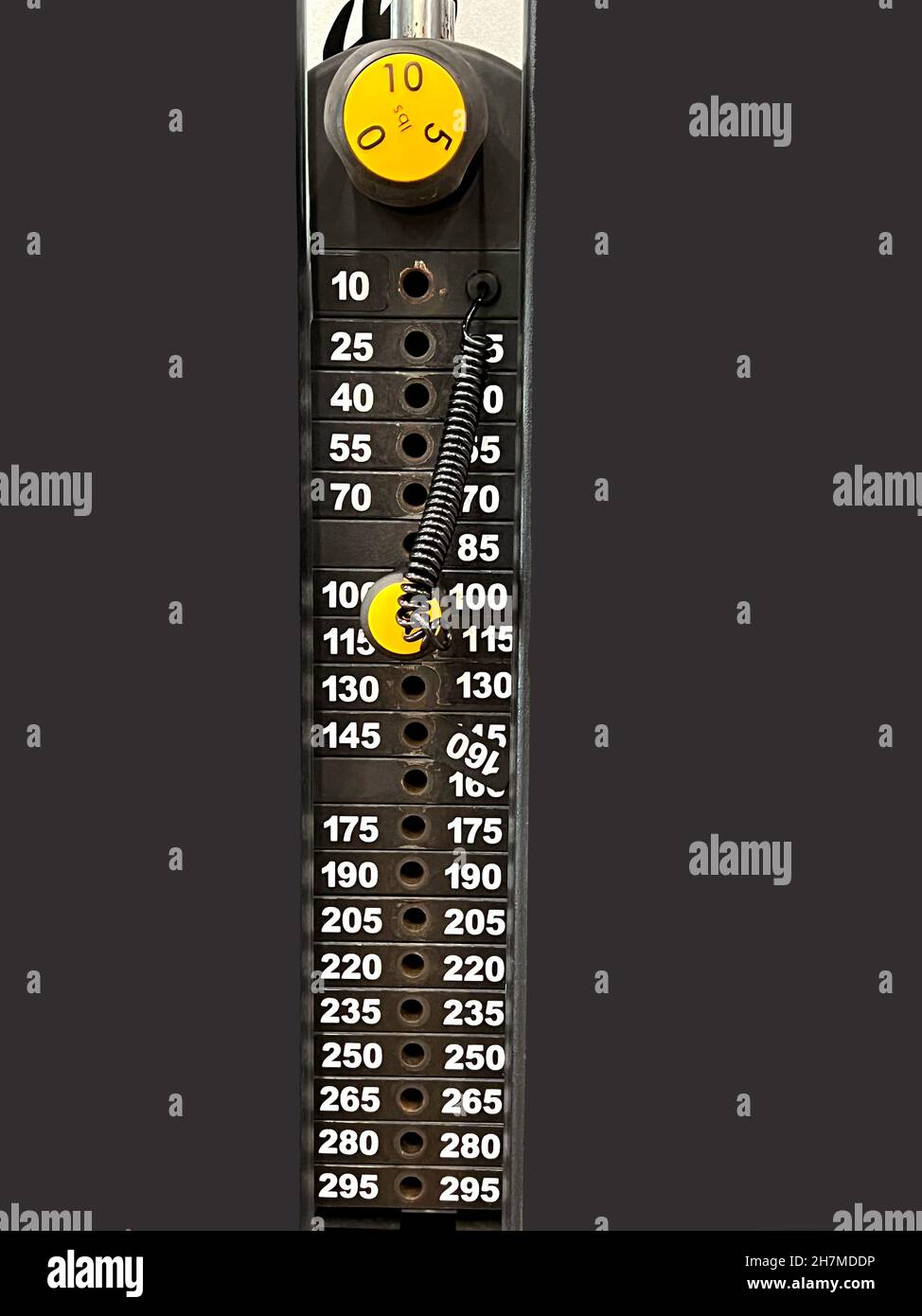 Scelga il peso.il beneficio di esercitazione è buona salute. Foto Stock