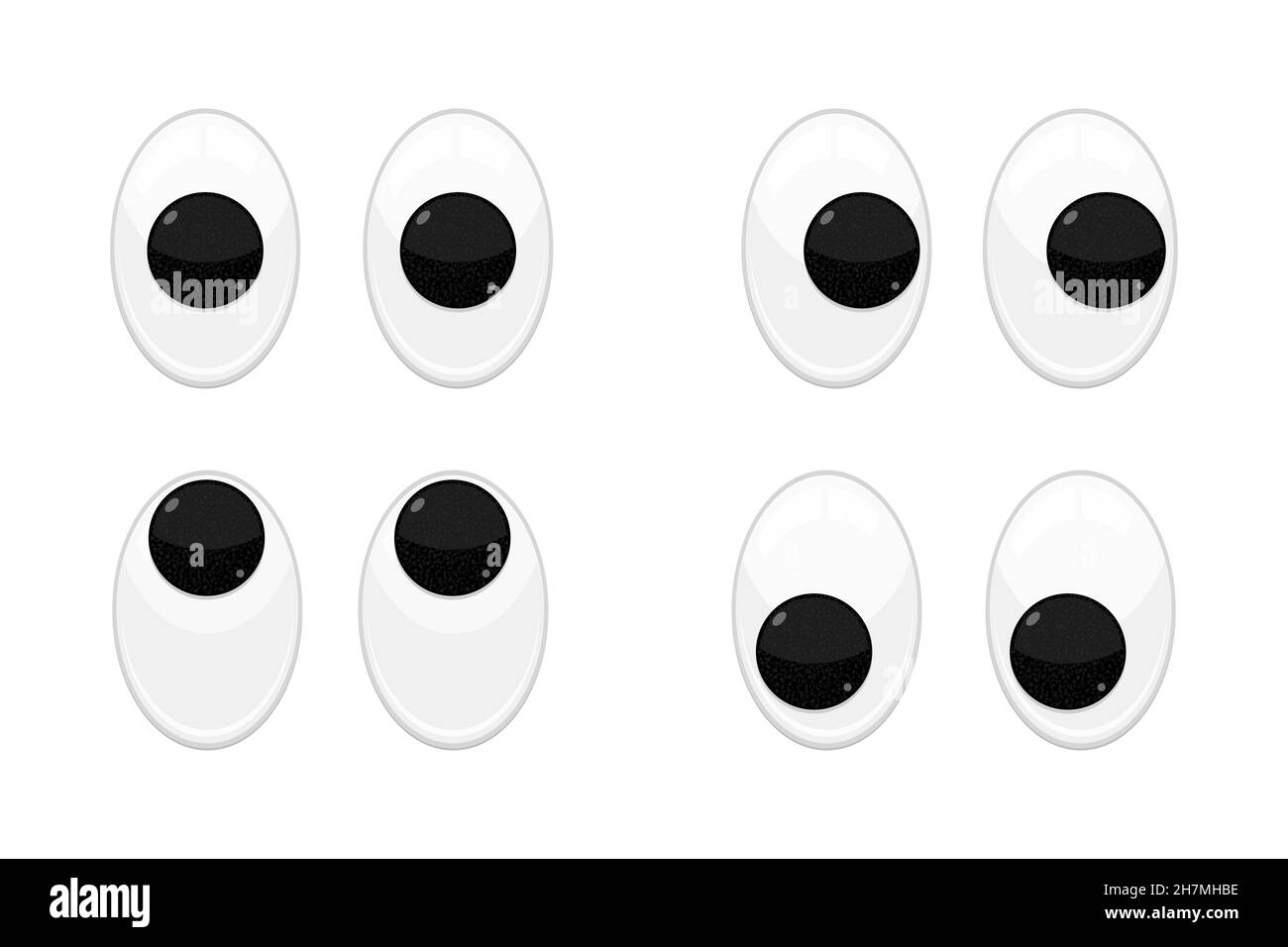 Giocattolo di plastica occhi ondeggianti design piatto immagine vettoriale isolato su sfondo bianco. Illustrazione Vettoriale