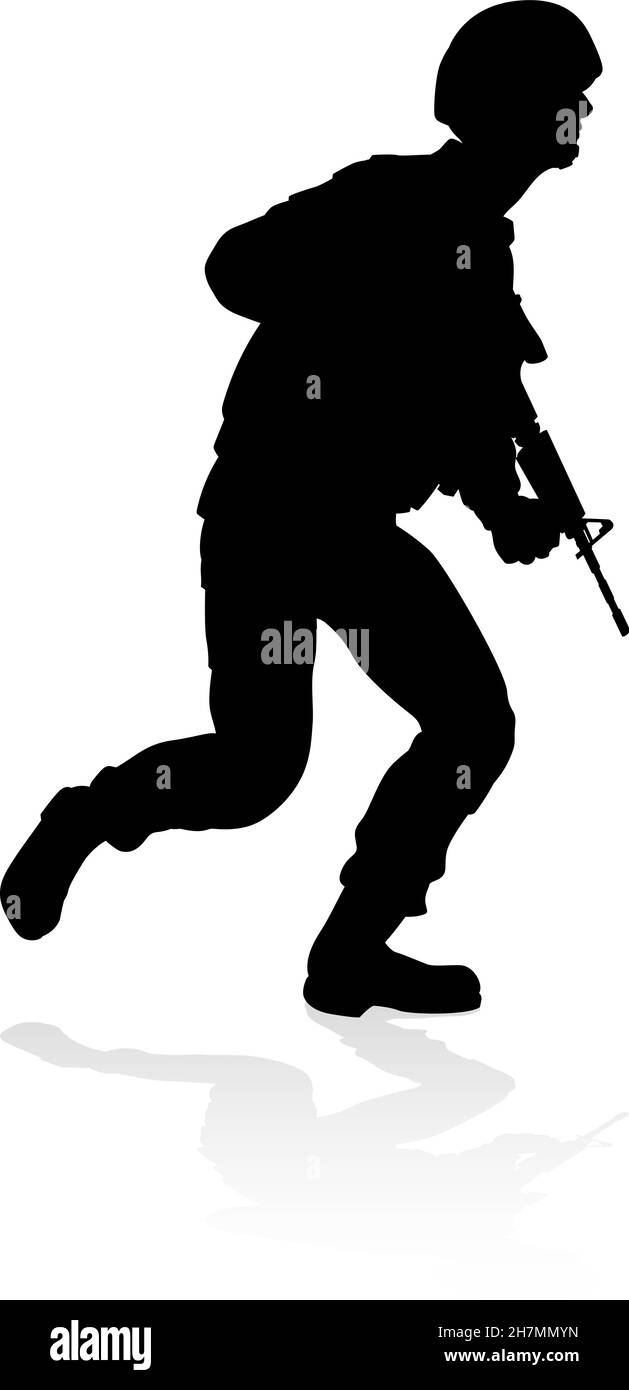 Soldato di alta qualità Silhouette Illustrazione Vettoriale