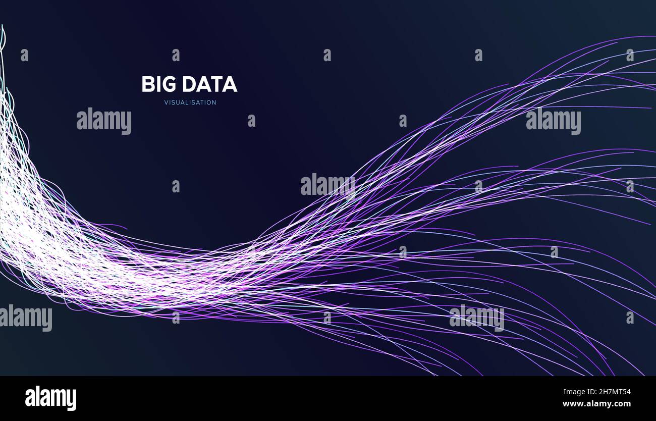 illustrazione del vettore di sfondo dei big data. Flussi di informazioni. Illustrazione Vettoriale