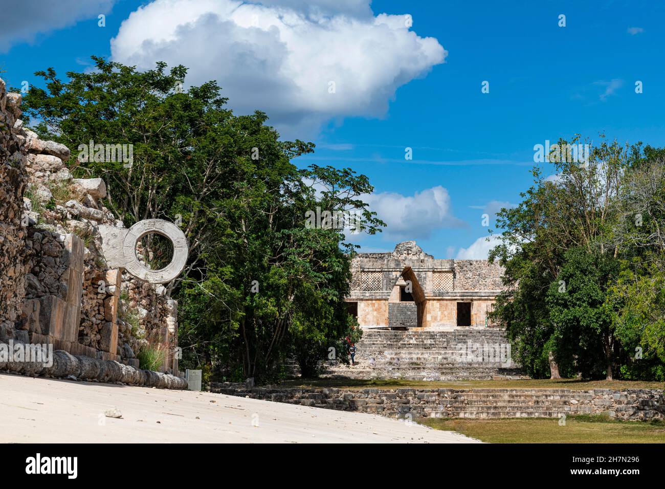 Sito patrimonio dell'umanità dell'UNESCO, le rovine Maya di Uxmal, Yucatan, Messico Foto Stock