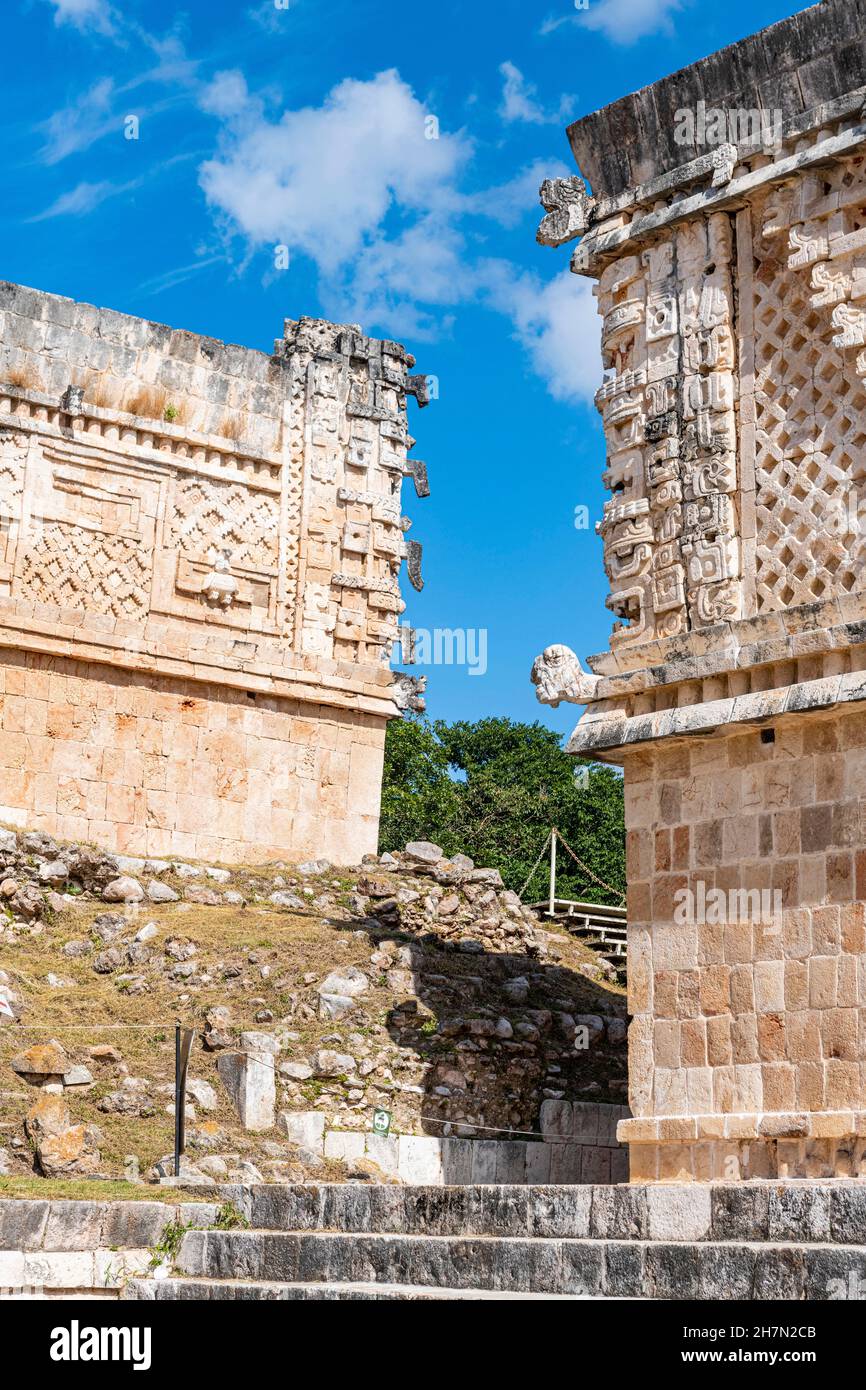 Sito patrimonio dell'umanità dell'UNESCO, le rovine Maya di Uxmal, Yucatan, Messico Foto Stock