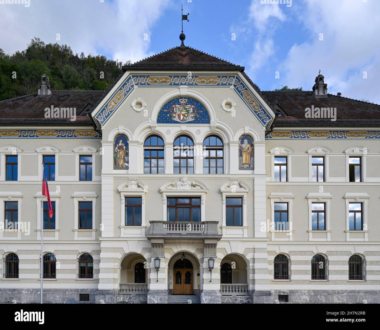 Edificio governativo, Vaduz, Principato del Liechtenstein Foto Stock