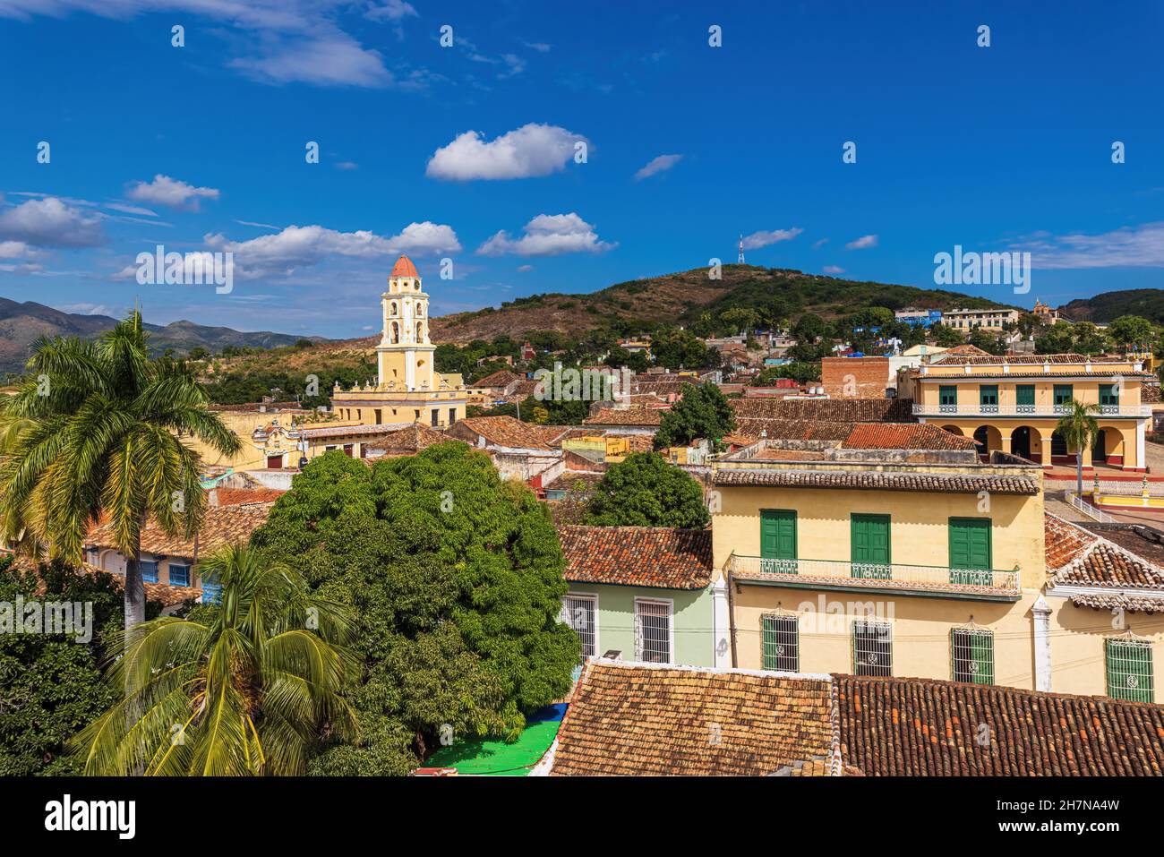 Città coloniale paesaggio urbano di Trinidad, Cuba. Foto Stock