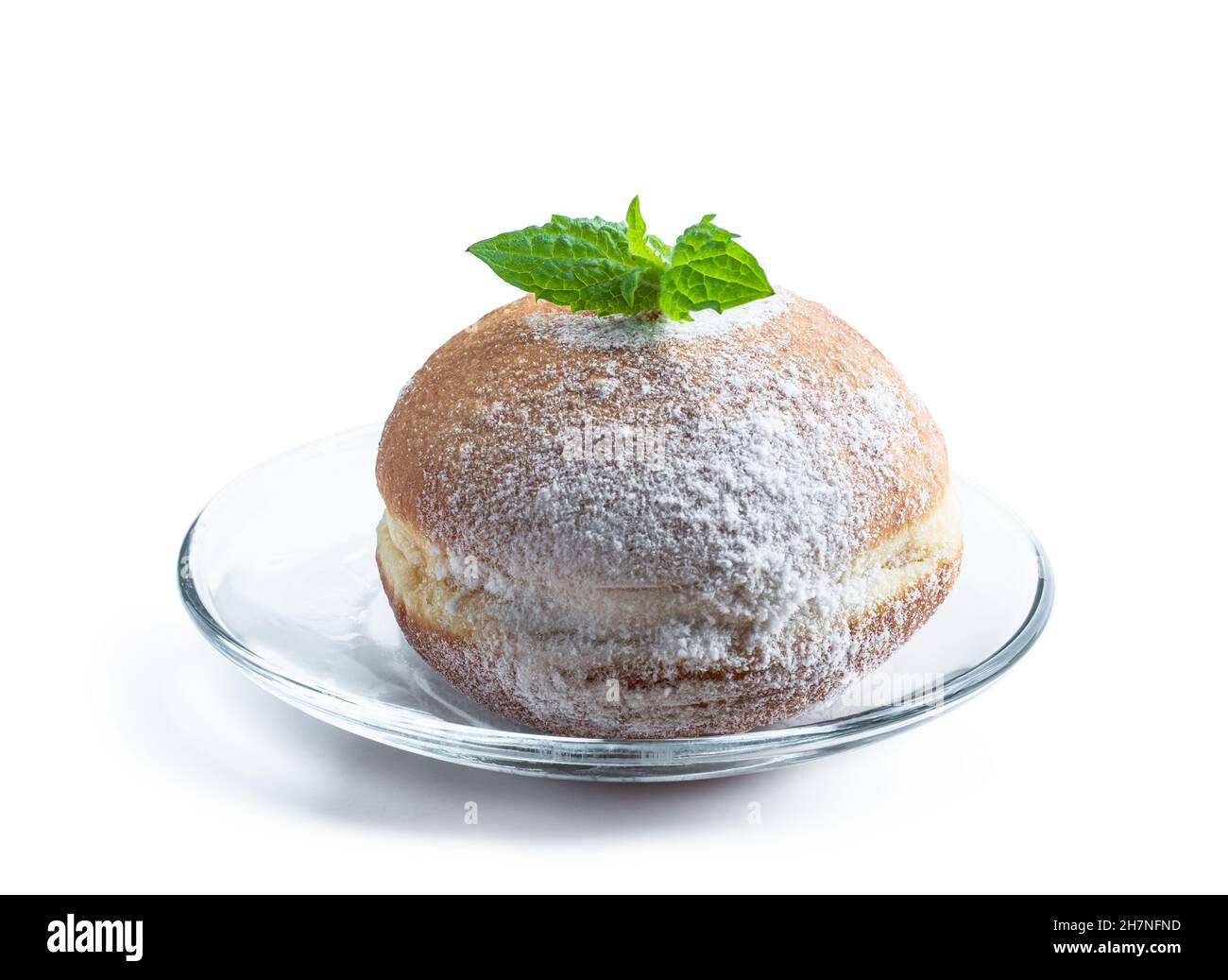 Saporito confettura d'arancia farcita ciambella isolato su bianco Foto Stock