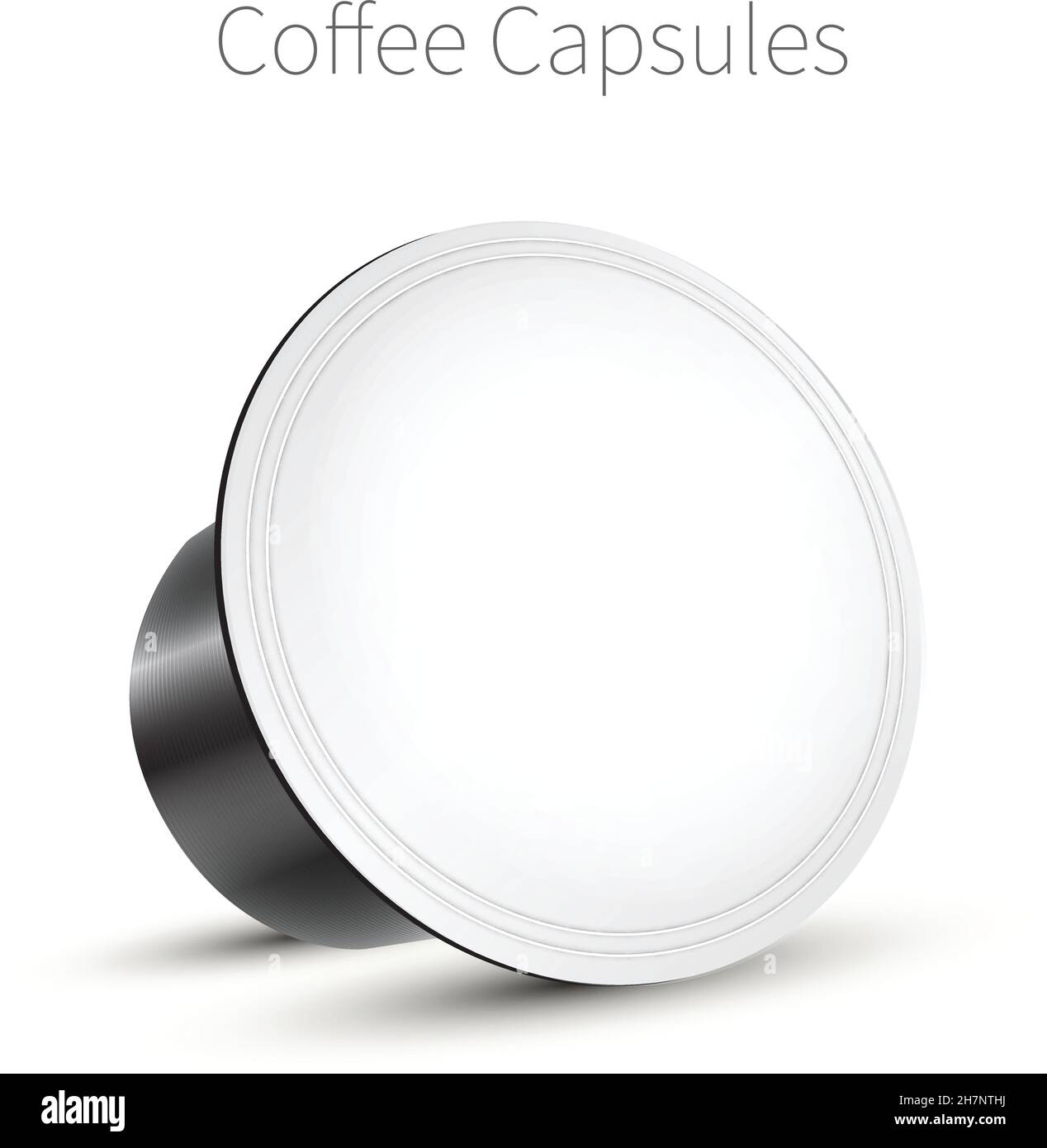 Capsule di caffè su uno sfondo bianco isolato. Vettore Illustrazione Vettoriale