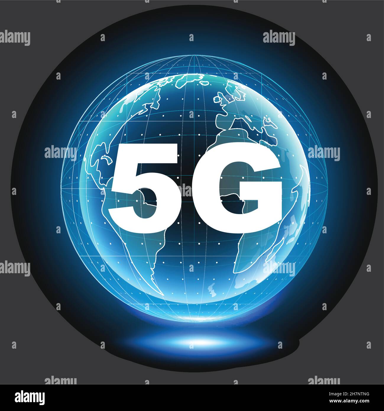 5G icona Vettore. Quinta generazione Internet Wireless Network Connection Information Technology illustrazione. I dispositivi Mobile Telecommunication business web Illustrazione Vettoriale