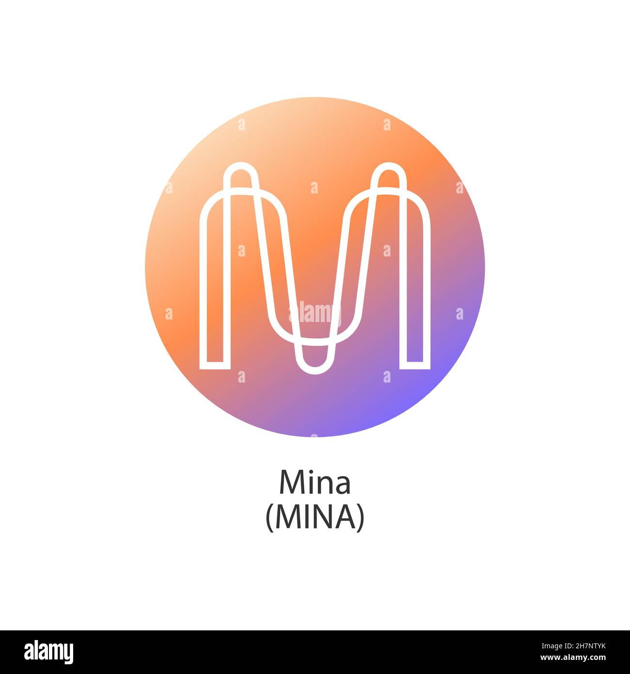 Mina decentralizzata blockchain pagamenti Internet-of-Things crittocoin vettore logo icona Illustrazione Vettoriale