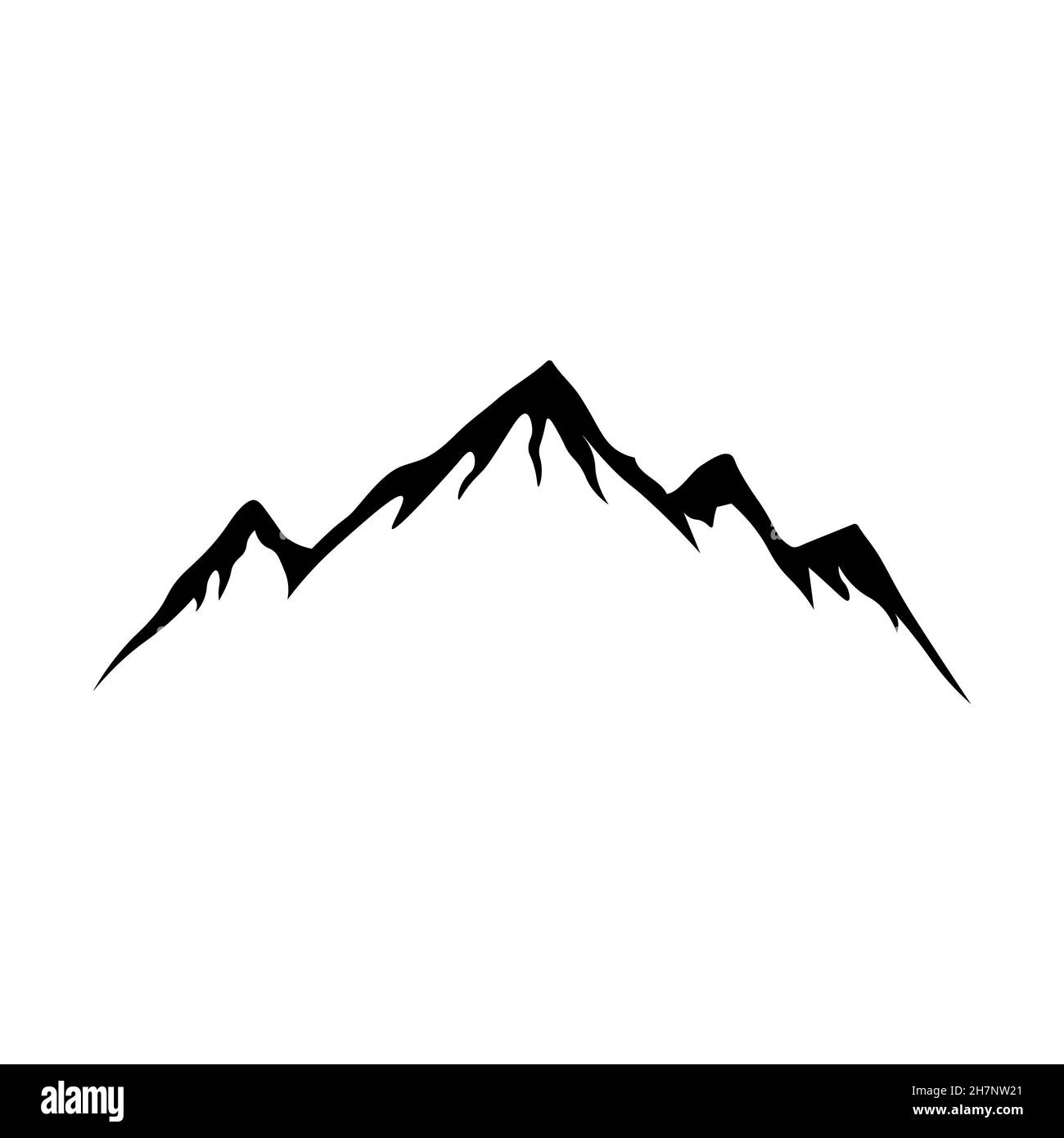Forme di montagna per logo. Silhouette vettoriale di montagna. Isolato su bianco. Illustrazione Vettoriale