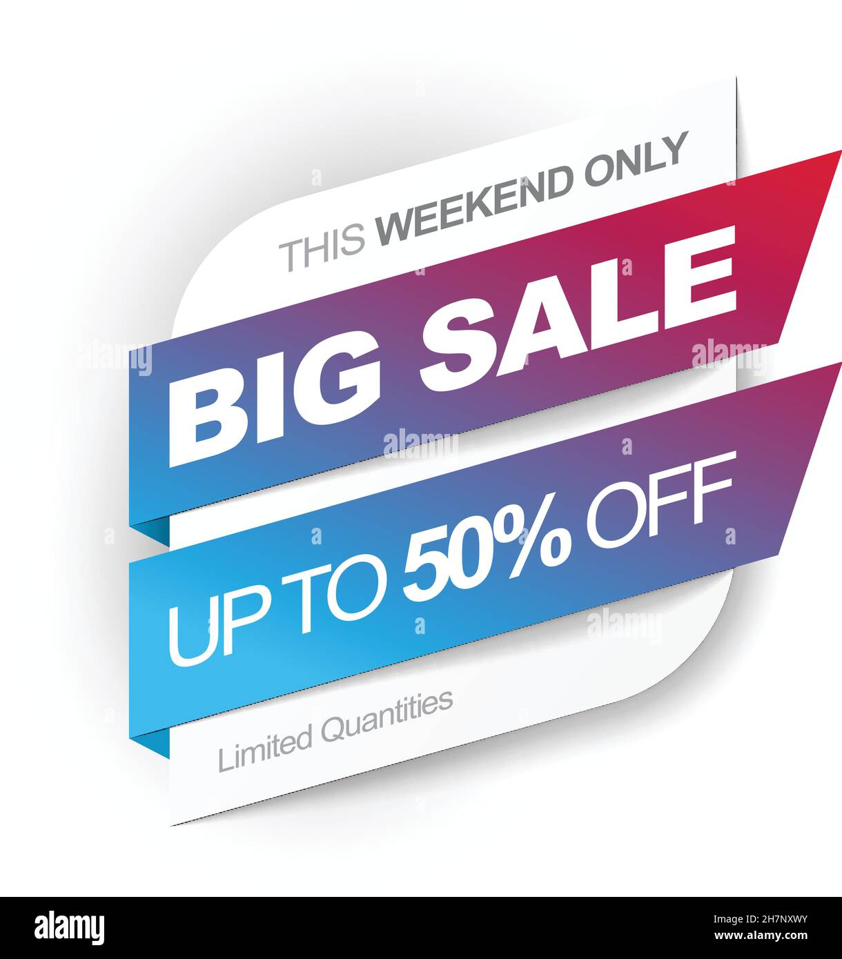 Grandi sconti. Risparmia fino al 50%. Illustrazione vettoriale. Illustrazione Vettoriale