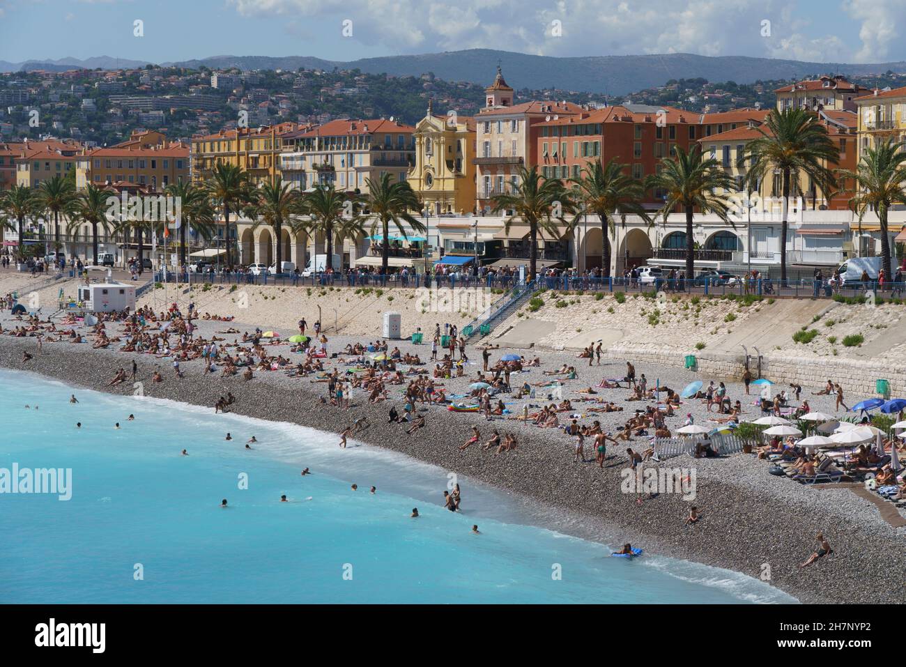 Francia, regione Provence-Alpes-Côté d'Azur - PACA, Alpes-Maritimes, Costa Azzurra, Nizza, la Promenade des Anglais quai de Rauba-Capeù Foto Stock