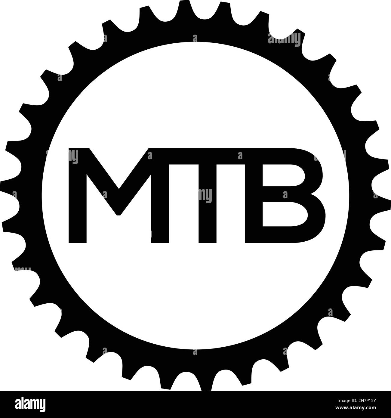 Motosegiatura per biciclette. Modello logo Vector mountain bike. Illustrazione Vettoriale