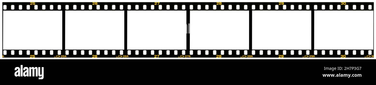 Sei immagini trama della striscia di pellicola con spazio vuoto, sfondo del modello e percorso per le immagini Foto Stock