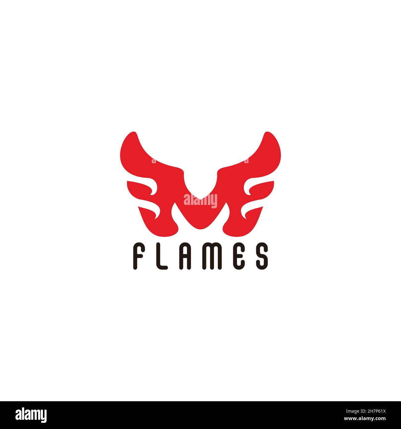 lettera mf rosso fiamma geometrico logo vettore Illustrazione Vettoriale