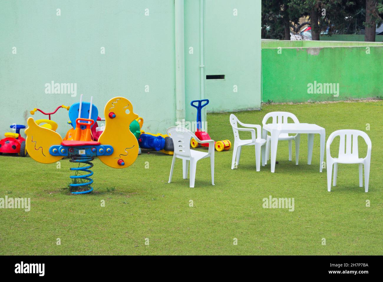 parco giochi nella scuola materna Foto Stock