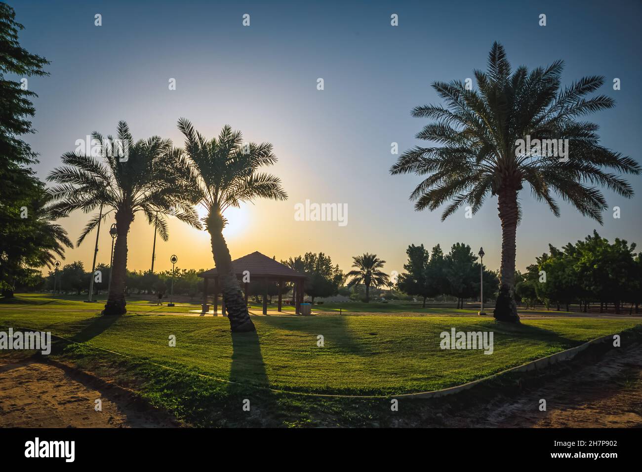 Vista mattutina in Aqua Park Jubail , Arabia Saudita. Foto Stock