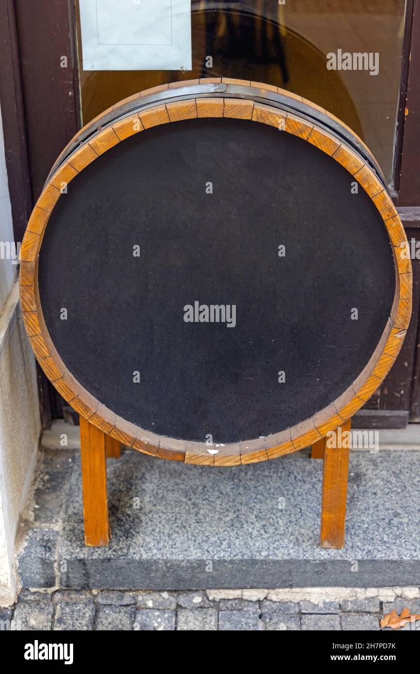 Spazio vuoto per la copia della scheda nera a forma di camera Foto Stock