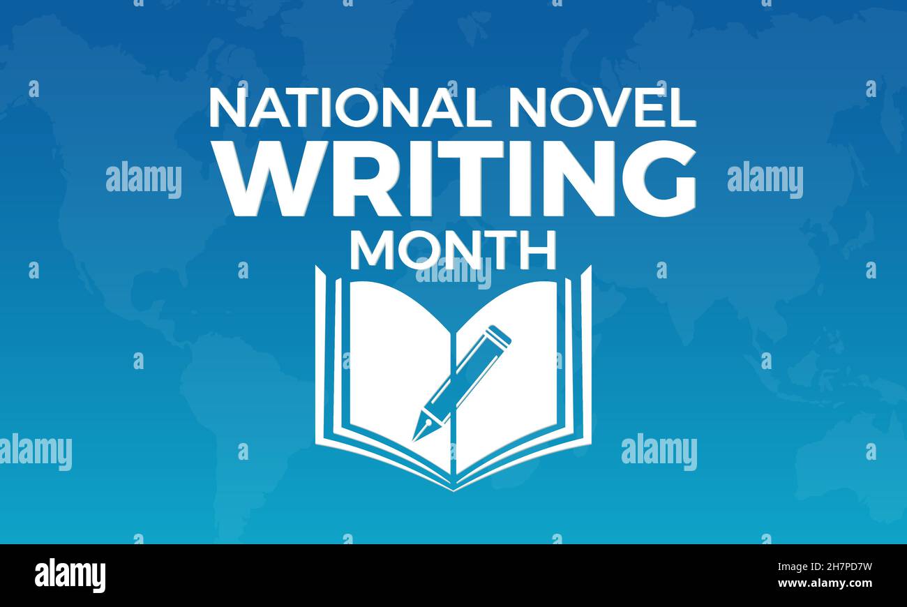 National novel writing awareness mese banner design Vector template Illustrazione Vettoriale